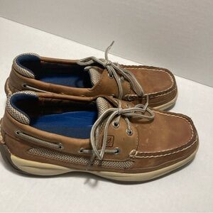 Sperry Men's Top-Sider Billfish 3 Eye Boat Shoe Leather Loafer Slip On Sz 7 VGUC